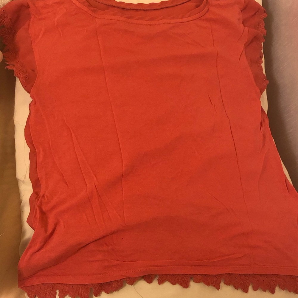 Pink/Red top.
